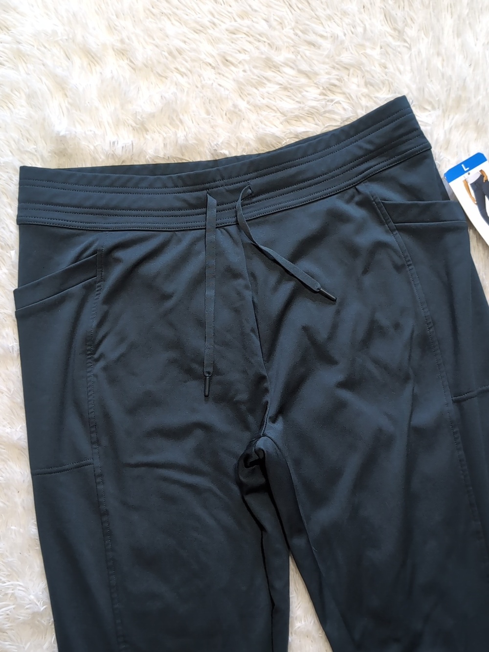 NWT 32 Degrees Teal High Waisted Heat Tech Fleece Lined Jogger Pants Size Large - Picture 4 of 13